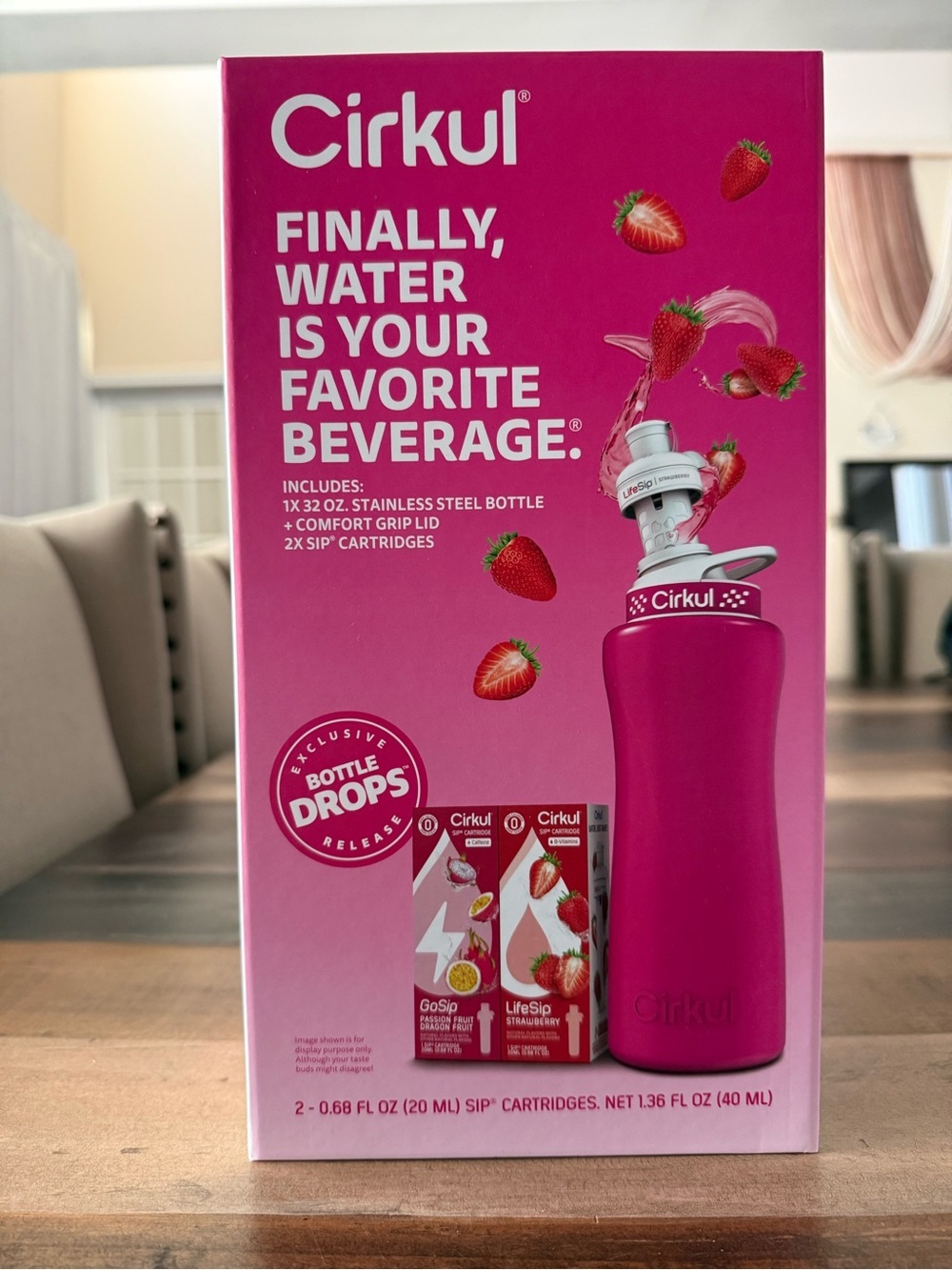 Cirkul 32oz Pink Stainless Steel Water Bottle Kit GoSip LifeSip
